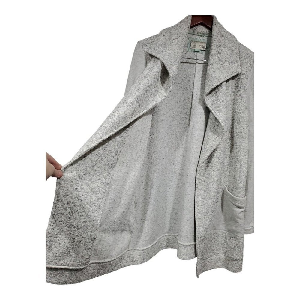 Anthropologie Monday Tuesday W T F S S Gray Open-front Cardigan Sweater … - Picture 9 of 13